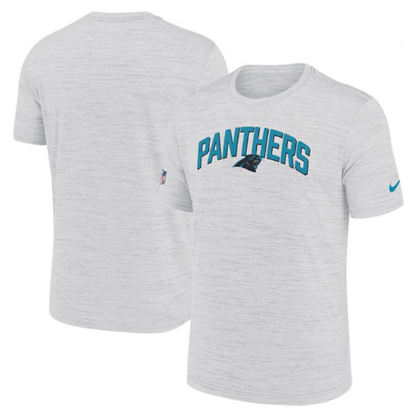 Men's Carolina Panthers White Sideline Velocity Stack Performance T-Shirt